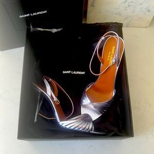 Saint Laurent Purple Metallic Lilla Heels